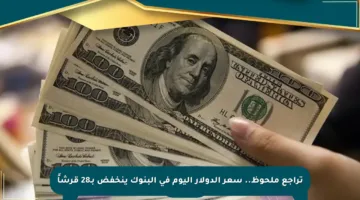 تراجع ملحوظ.. سعر الدولار اليوم في البنوك ينخفض بـ28 قرشاً